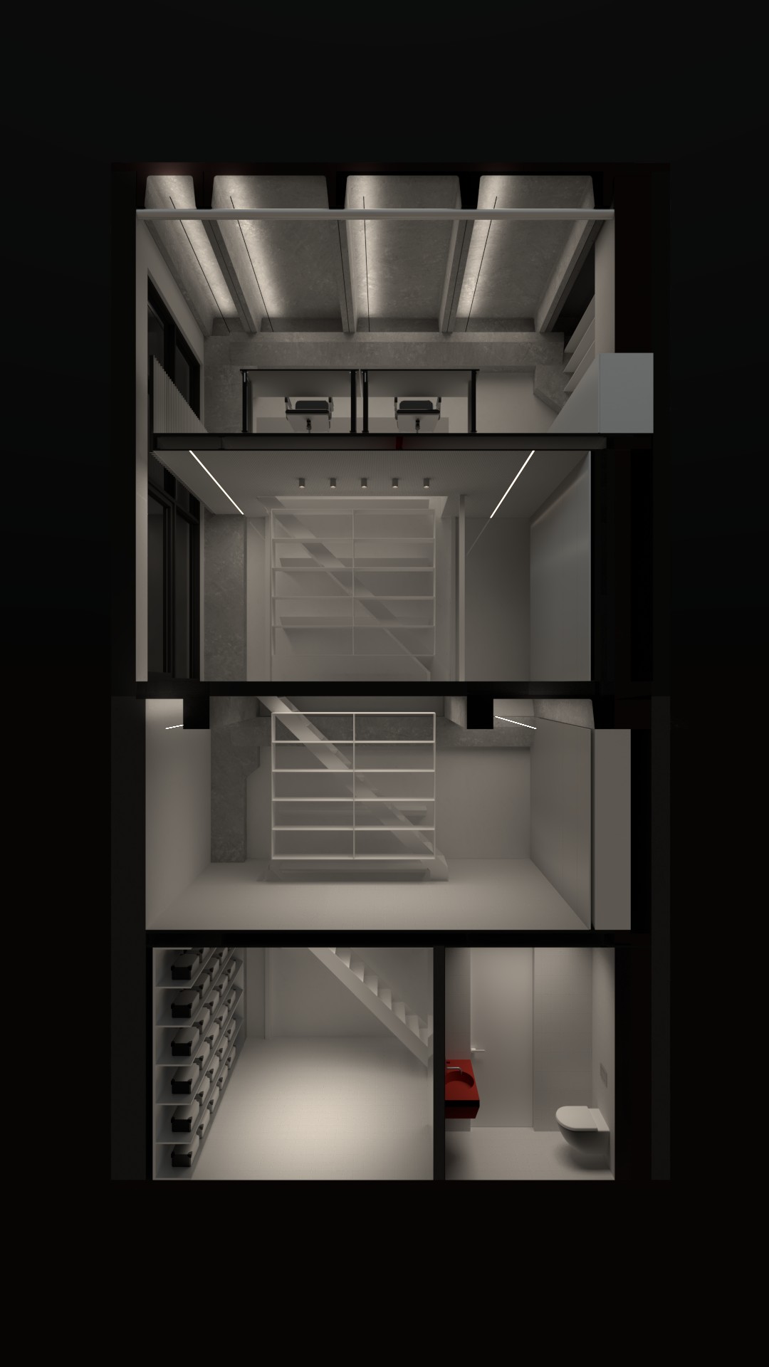 Section view of the H4 building – Naugarduko g. 41B, Vilnius